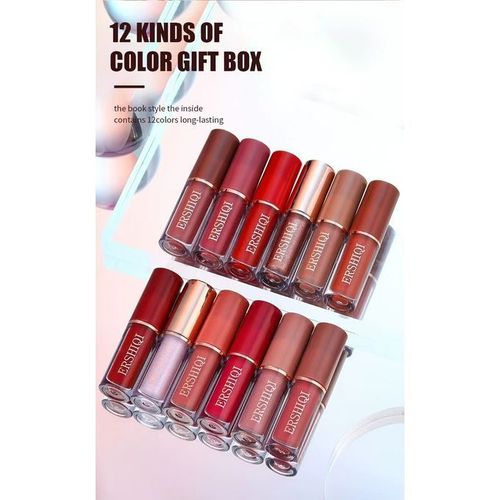 Machislet Lip Gloss Matte Waterproof Lipstick 12 Pieces