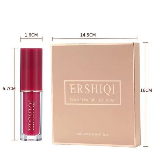 Machislet Lip Gloss Matte Waterproof Lipstick 12 Pieces