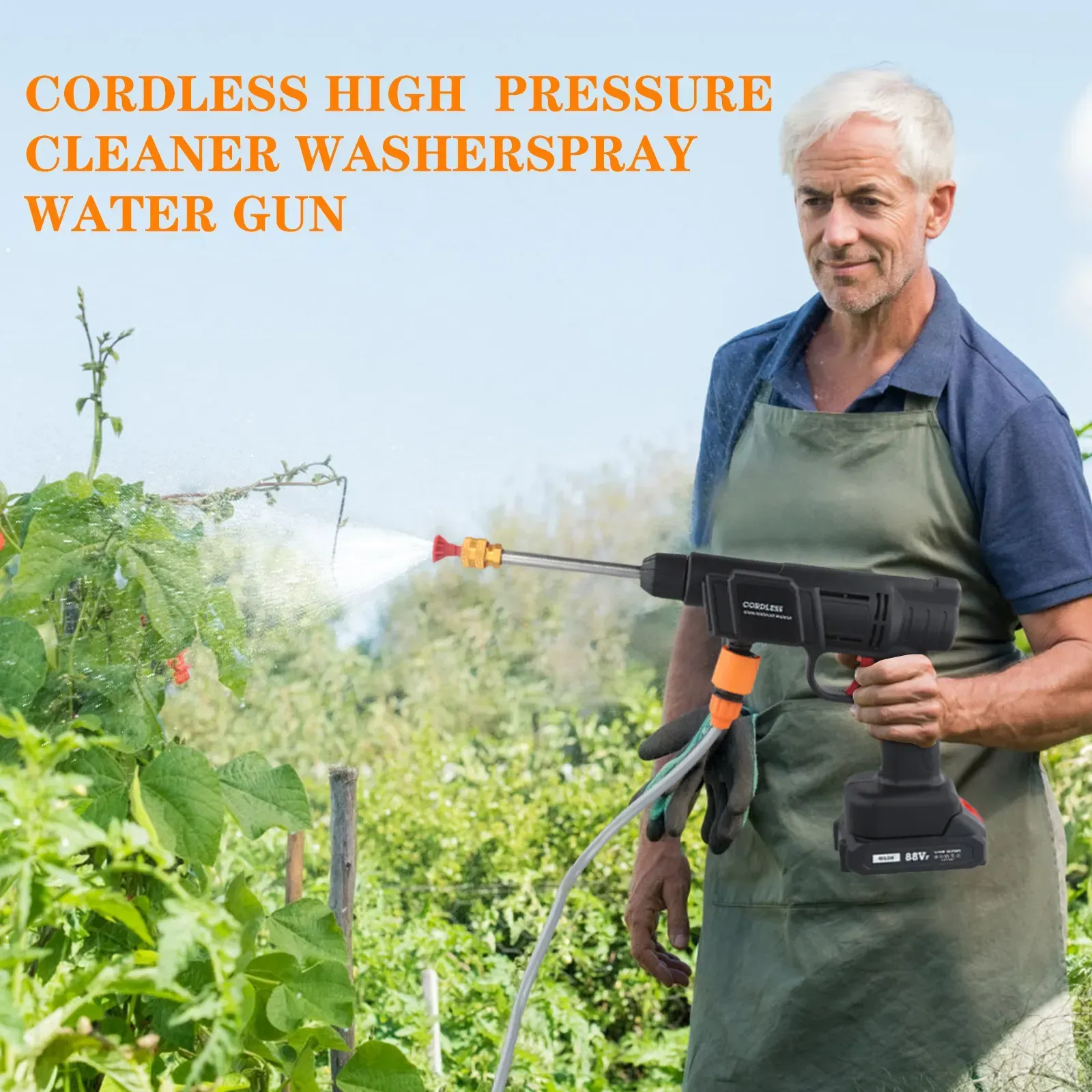 Wireless High-Pressure Car Wash Water Gun  Household Electric Rechargeable Car Washer  Universal High-Power Car Washing Gun