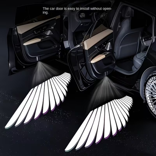 2Pcs Smart Sensing Angel Wings Car Door Projector Lights