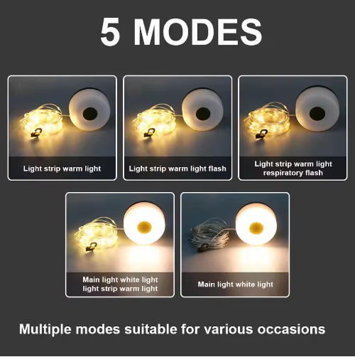 2Pcs Multifunctional Tape Measure LED String Light