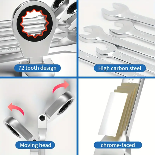 12Pcs  Adjustable Head Wrench Set