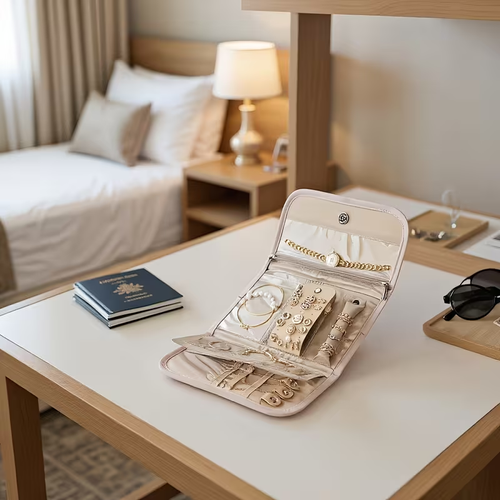 Stylish Jewelry Organizer Bag With Multiple Compartments