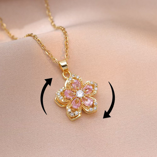 New Style Rotatable Bauhinia Flower Necklace