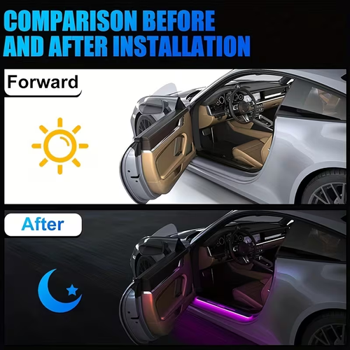4Pcs Colorful Car Threshold LED Lights