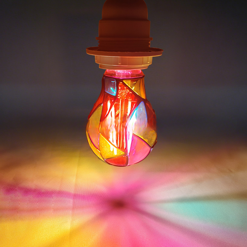 2Pcs Hand Painted Stained Glass LED Light Bulb