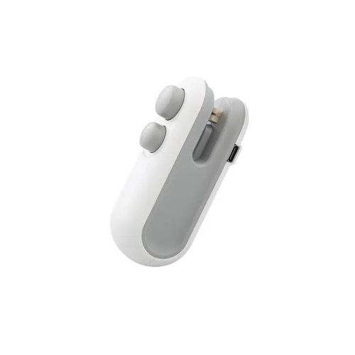 Mini Food Packaging Bag Sealer - 2-in-1 Rechargeable USB Type-C, White