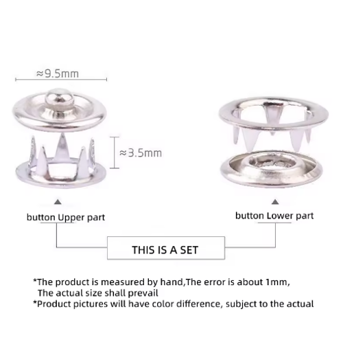 Multicolored Snap Fastener Kit with Plier Tool