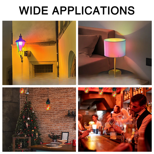 2Pcs Hand Painted Stained Glass LED Light Bulb