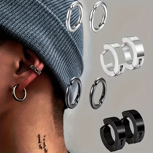 6 Pairs Fashion Magnetic Men's Earring Set