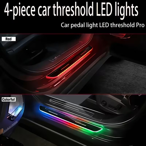 4Pcs Colorful Car Threshold LED Lights