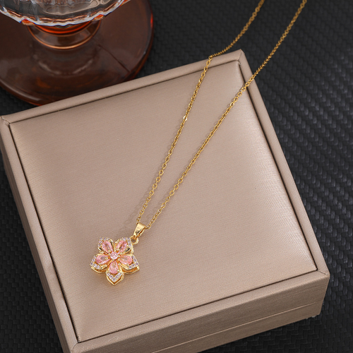 New Style Rotatable Bauhinia Flower Necklace