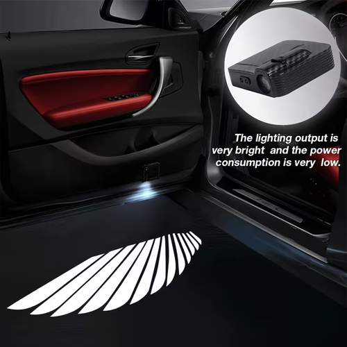 2Pcs Smart Sensing Angel Wings Car Door Projector Lights