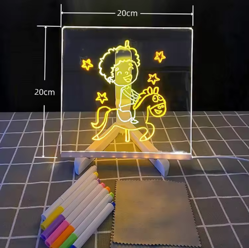 20*20CM DIY Light Up Drawing Board LED Glow Pad Reusable