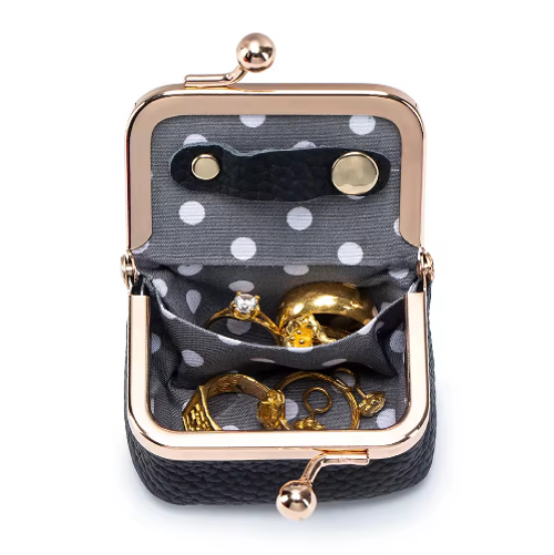 2Pcs Portable Genuine Leather Mini Clasp Purse