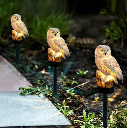 2Pcs Solar Owl Garden Light