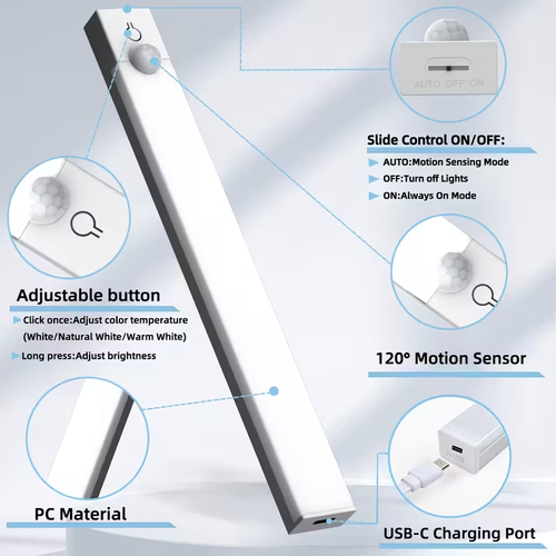 2Pcs Rechargeable Magnetic Induction Closet Light