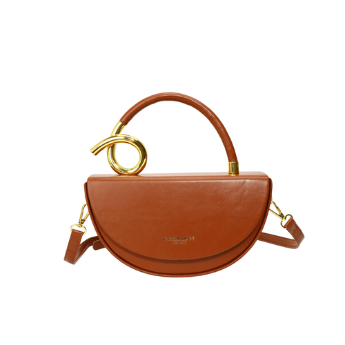 Stylish Half-Moon Leather Handbag