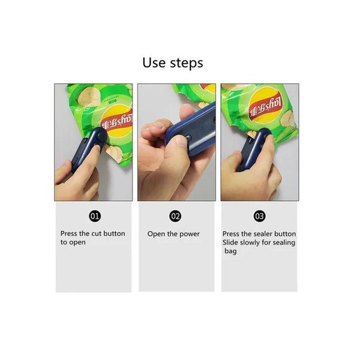 Mini Food Packaging Bag Sealer - 2-in-1 Rechargeable USB Type-C, White