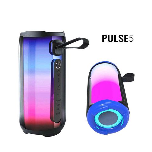 High Quality PLUSE5 Music Pulsation 5 Full Screen Light Effect Wireless Portable Heavy Bass Card RGB LED Bt Speaker