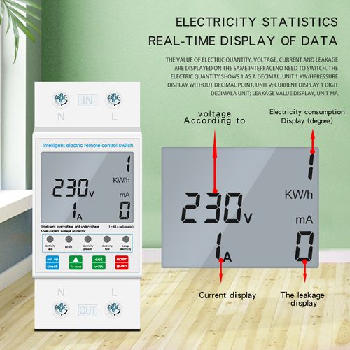 Reclosable smartlife TUYA WIFI Circuit breaker 63A 110V 220V Energy Meter Metering Timer with voltage current leakage protection