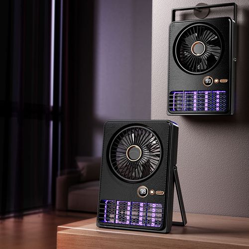 Portable Mini USB Rechargeable Fan Portable Desk Air Cooler with Mosquito Killer Lamp for Handheld and Table Use