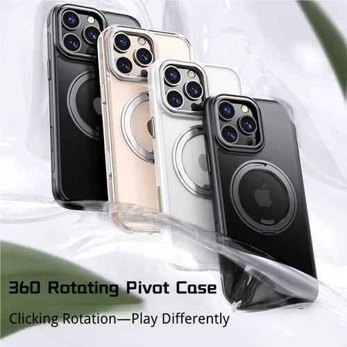 2025 Designed for iPhone 16 Pro Max 16e Ultra-thin Translucent Case with Magnetic Invisible Stand Shockproof Hard Cover