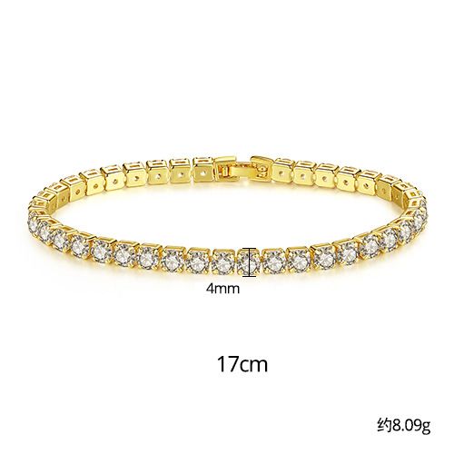 Women's Tennis Bracelet Hip Hop Trendy AAA+ Cubic Zirconia Silver Color Teen Girl Crystal Chain on The Hand Wedding Jewelry H086