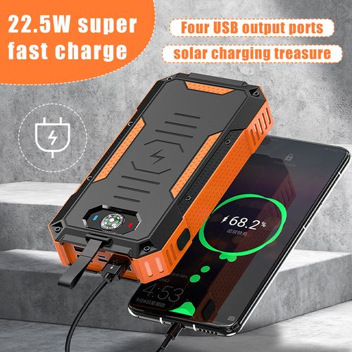 Outdoor Waterproof Fast Charging Portable Charger Banks Wireless Solar Power Bank 20000Mah