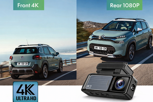 4K WiFi Dual Dash Camera Front and Rear | UHD Car Camera with GPS & Loop Recording