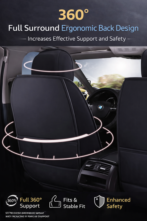 Car Seat Cushion Set with Neck & Waist Support | Breathable Ice Silk Car Seat Cover Ghana