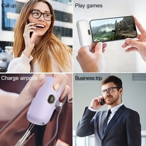 Mini Portable Charger, 5000mAh Small Power Bank PD 20W Fast Charging, Compact Battery Pack with LED Display for Travel