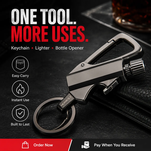 ⚡ 3-in-1 Keychain – Never Lose Your Keys Again, Perfect for Busy Mornings & Daily Commute
