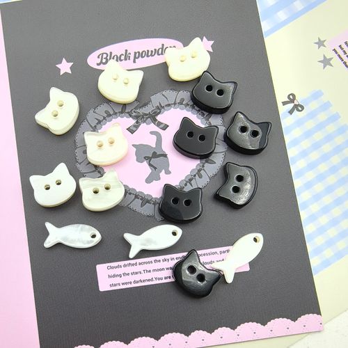 Cat and Fish Resin Button Handmade DIY Sewing Decorative Button