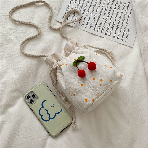 Summer Small Bag 2020 New Style Crossbody Bag for Girls - Student Style, Inspired Artistic Canvas Bag, Shoulder Bucket Bag, Trendy Bag