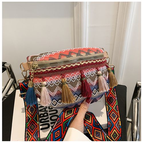 2026 New Furled Embroidered Small Bag - Casual and Simple Shoulder Bag, Crossbody Bag, Waist Bag, Women's Ethnic Style Crossbody Bag, Women's Bag