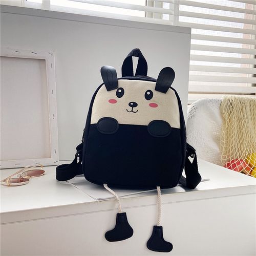 Children's bag - 1-3-5 years old boys' canvas backpack with two shoulder straps, cartoonish and cute girl-style backpack, baby kindergarten schoolbag