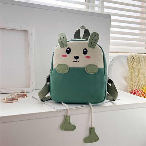 Children's bag - 1-3-5 years old boys' canvas backpack with two shoulder straps, cartoonish and cute girl-style backpack, baby kindergarten schoolbag