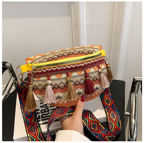 2026 New Furled Embroidered Small Bag - Casual and Simple Shoulder Bag, Crossbody Bag, Waist Bag, Women's Ethnic Style Crossbody Bag, Women's Bag