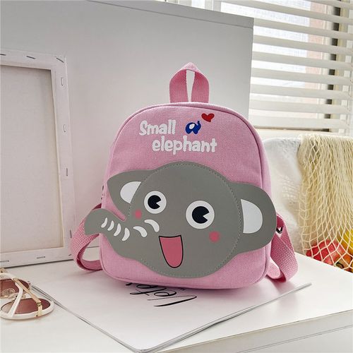 Children's bag - 1-3-5 years old boys' canvas backpack with two shoulder straps, cartoonish and cute girl-style backpack, baby kindergarten schoolbag