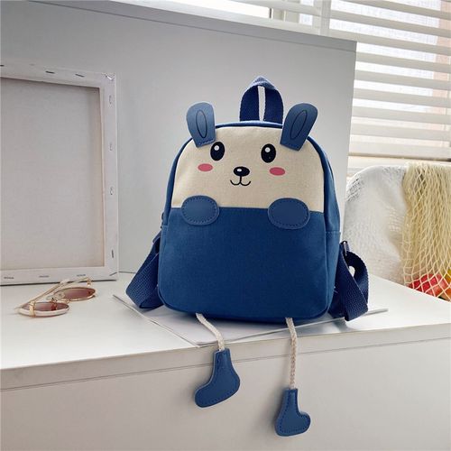 Children's bag - 1-3-5 years old boys' canvas backpack with two shoulder straps, cartoonish and cute girl-style backpack, baby kindergarten schoolbag