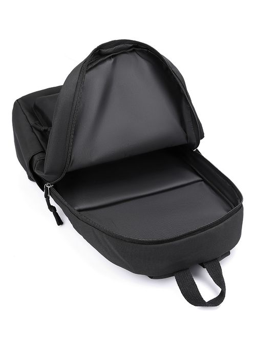 Solid-color backpack - Fashion trend, suitable for both men and women, simple and large capacity double-shoulder bag, student schoolbag, casual backpack