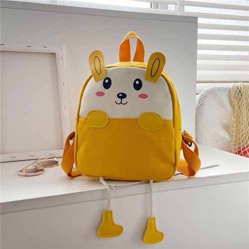 Children's bag - 1-3-5 years old boys' canvas backpack with two shoulder straps, cartoonish and cute girl-style backpack, baby kindergarten schoolbag