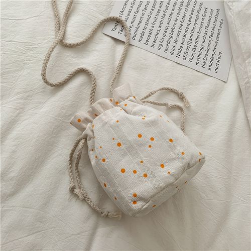 Summer Small Bag 2020 New Style Crossbody Bag for Girls - Student Style, Inspired Artistic Canvas Bag, Shoulder Bucket Bag, Trendy Bag