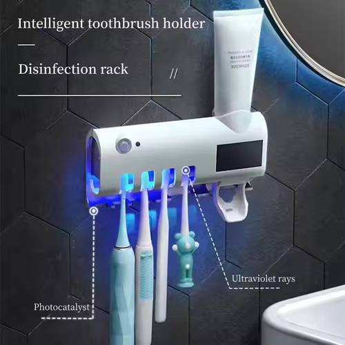 New Elétrica Inteligente Toothbrush Titular UV Esterilização Multifuncional Creme Dental Sanitizing Dispenser Wall Mounted Para Banheiro