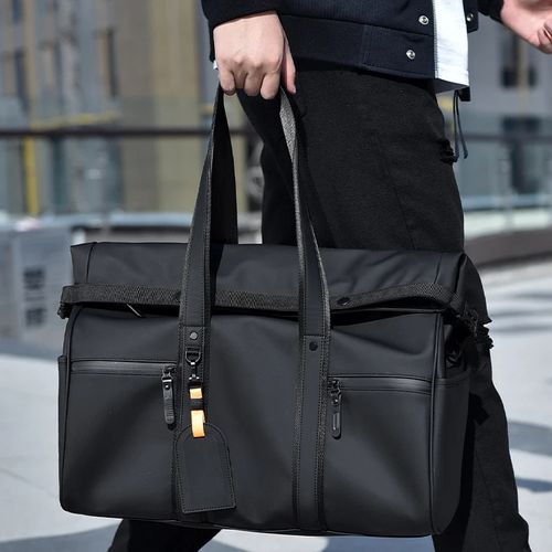 Saco de viagem de fitness de grande capacidade para homens capa bagagem de mão fácil laptop seco e molhado separação impermeável PU saco de esportes
