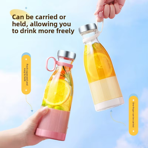 Portable mini stainless steel USB rechargeable touch control blender cup, suitable for fruit juicing and outdoor use.