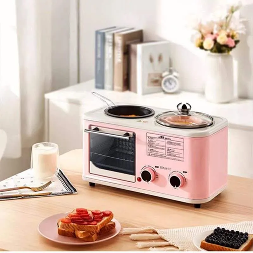 Sanduicheira automática multifuncional 3 em 1 com cafeteira de gotejamento para o pequeno-almoço.