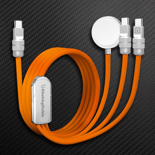 ChubbyCable Tri-Flex™ 100W 3-in-1 Fast Charging Cable with Soft Silicone & Apple Watch Charger
