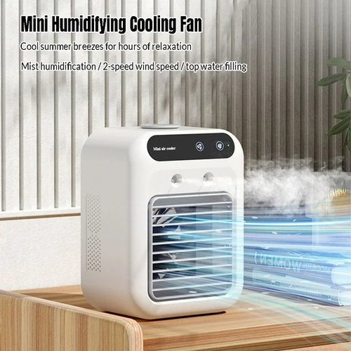 Desktop electric fan small mini usb charging spray cooling portable dormitory office desktop